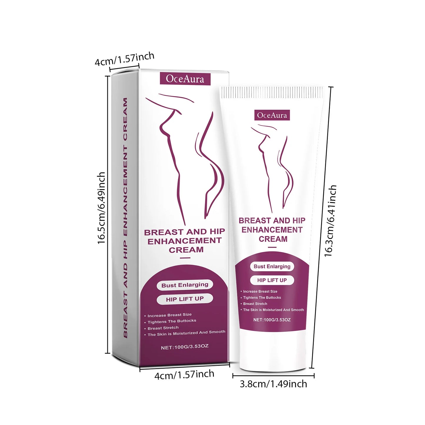 Breast and Hip Enhancement Cream, Daily Buttocks and Chest Care, Moisturizing and Caring, Elastic and Smooth for the Skin