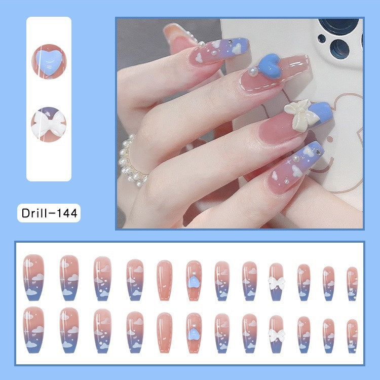 Women's Fashion Blue Gradient Heart Wearing Armor
