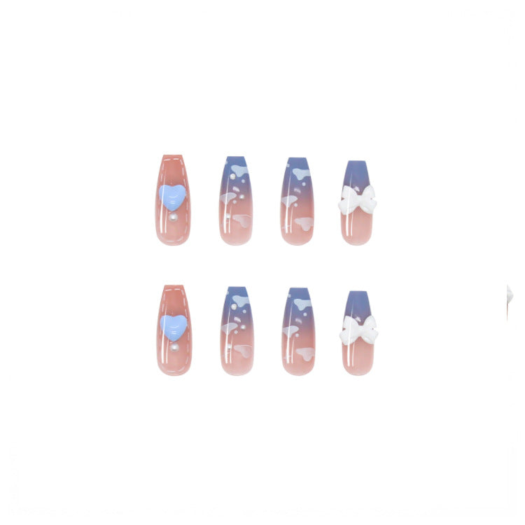 Women's Fashion Blue Gradient Heart Wearing Armor