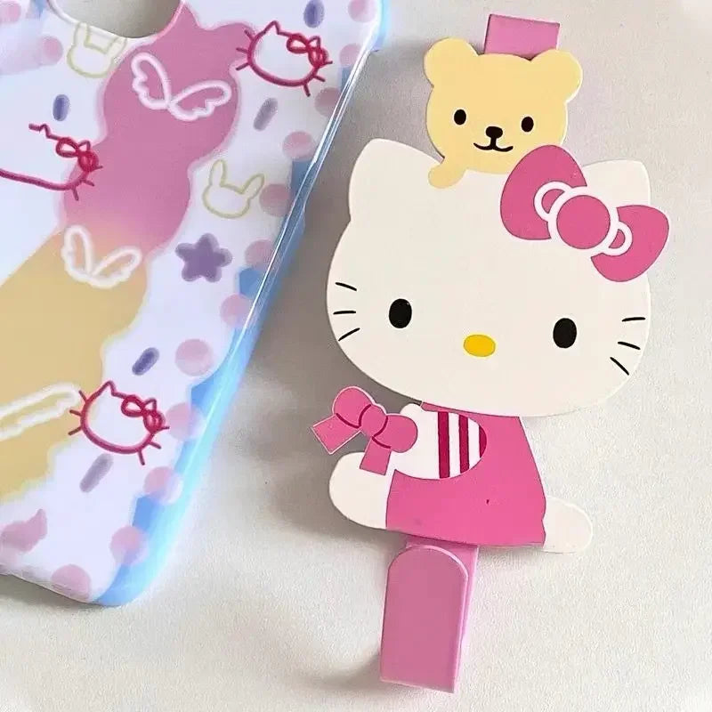 1PCS Woodiness No Punching Required  Anime Hello Kitty Storage Hook Kitchen Organizer Rack Cabinet Door Back Hook Towel Hanger
